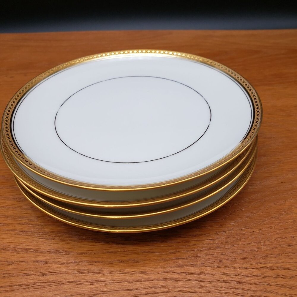 Haviland Limoges Marquis Bread Plates Set of 4 – 6.25” Gold Trim France
